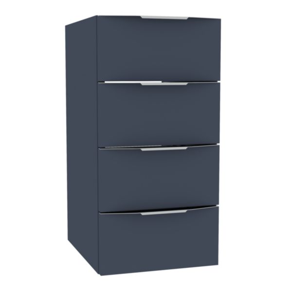 Module sous vasque Alterna PLENITUDE bleu indigo L30 cm P38 cm 4 tiroirs pour meuble 2 tiroirs