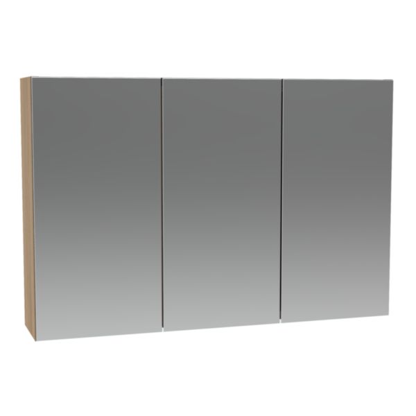 Armoire de toilette Alterna PLENITUDE chêne clair H65 cm L90 cm P20 cm 3 portes version droite