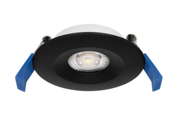 Encastré IP20/65, recouvrable tout isolant, aluminium noir, fixe, alimentation intégrée LED 5,5W 500lm, température de couleur réglable 3000/4000K (CCT), dimmable par coupure de phase, 25000h Réf. 50749