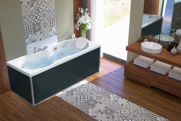 Baignoire ROMANZA 170 (170x75) système MIX COLOR tête à gauche Réf. BROH775BGMCO1