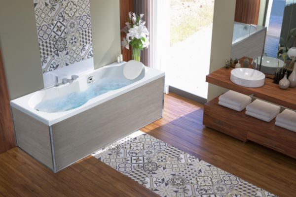 Tablier aspect bois clair 180 pour toutes lignes de baignoires sauf STAR et SAMBA Réf. TAKBO180XCL