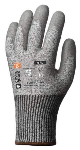 Gants Eurocut P500 HPPE Cut 5 paume enduité PU gris, taille 11 Réf. 1CRPG11