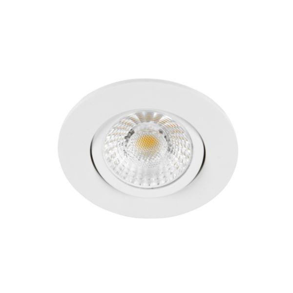 Collerette ronde blanc mat RAL9016 aluminium orientable sur encastré plafond LED'UP UNIVERSAL fixe ou orientable Réf. 5710
