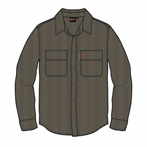 Chemise Urban velours vert militaire S Réf. 61260