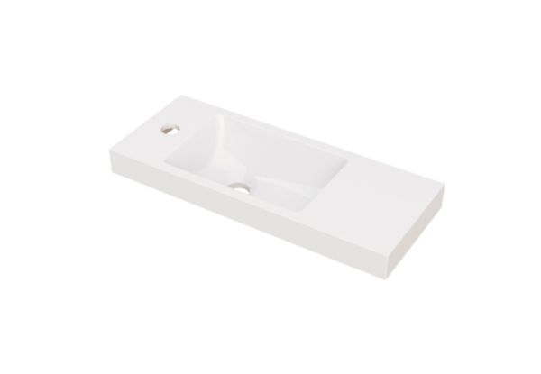 Plan lave mains Alterna PLENITUDE blanc L55 P22 cm synthèse avec plage de dépose