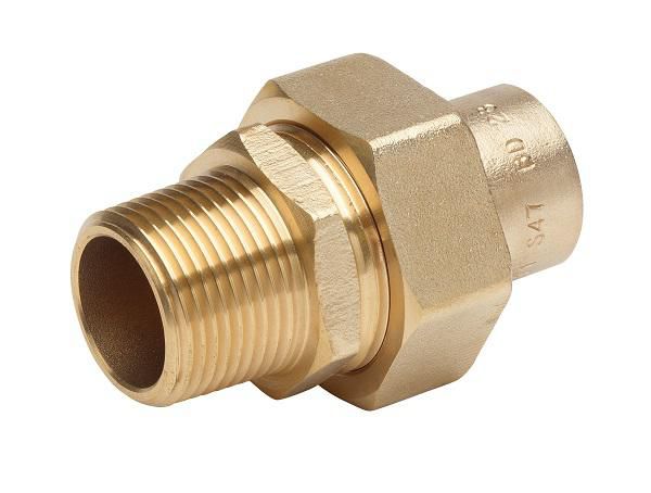 Raccord 3 pièces à jonction sphéro-conique BD752CU M 1 1/4 à braser sur cuivre : 35 DN : cal. 32 NF Réf. 0275217