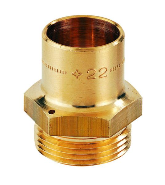 Mamelon droit MAM-CU-JPC à joint plat compteur à braser sur tube cuivre D35 calibre 32 NF Réf. CD02106