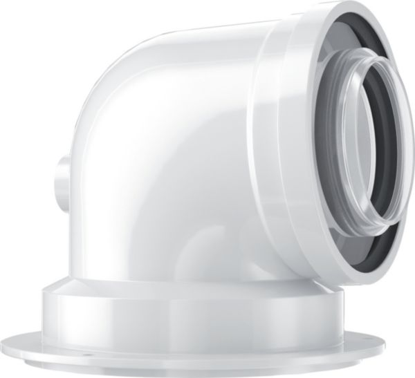 Adaptateur coude concentrique avec prises de mesure Ø80/125 87° Réf. FC-CA80-87