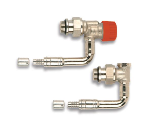 Kit hydrocâblé thermostatique M30 court KV réglable équerre inverse PER à sertir 12-1/2JT réf. R857121H