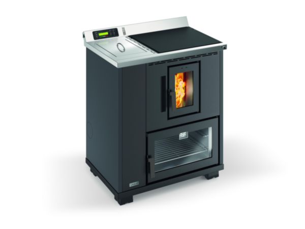Poêle à granulés de bois (pellets) compact T.it K cuisinière noir Réf. 19272