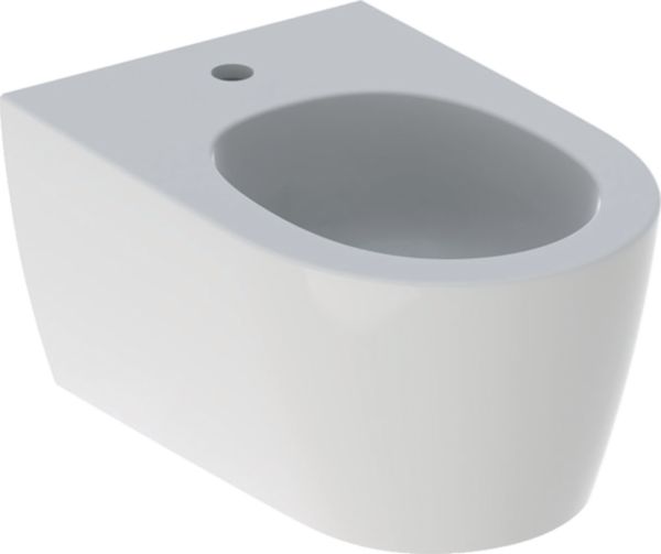 Bidet suspendu Geberit ONE caréné: T=54cm, Trop-plein=Dissimulé, blanc / KeraTect , chromé brillant Réf. 500.690.01.1