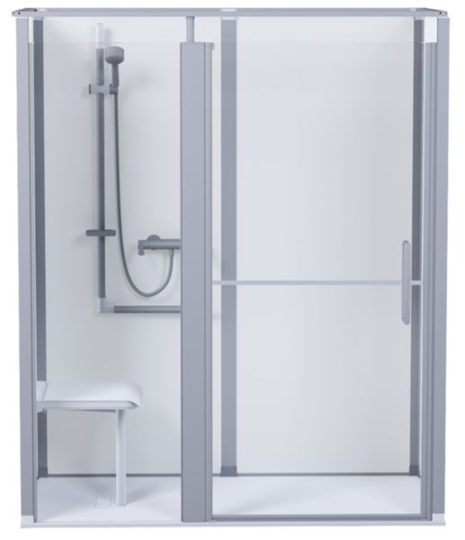 Cabine de douche Onyx avec portes DUO 1200x900m- Version niche-Gauche Réf.1290DDLAWH