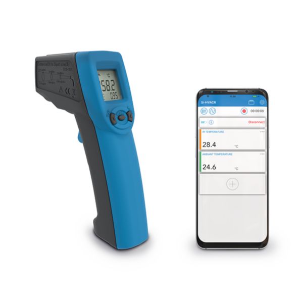 Thermomètre infrarouge Si-TI3. Plage de mesure : -40 à +500° (-40 à 932°F). Connectivité Bluetooth pour l'application mobile de mesure Réf. SITI3
