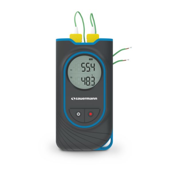 Image principale de Thermomètre thermocouple K, 2 voix, Si-TT3. Plage de mesure : -200 à +1300°C (-328 à 2372°F). Connectivité Bluetooth pour l'application mobile de mesure Réf. SITT3