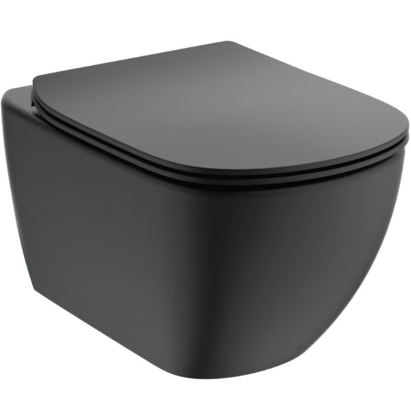Image principale de Pack WC suspendu sans bride AquaBlade TESI avec abattant frein de chute noir mat Réf. T3546V3