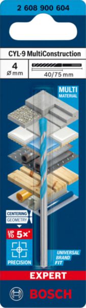 Image principale de Foret Expert MultiConstruction CYL-9 4 x 45 x 75 mm, d 3,8 mm Réf. 2608900604