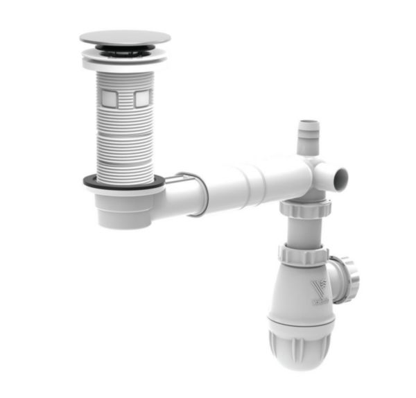 Tubulure extra-plate lavabo avec bonde intégrée h100mm recoupable Réf. 62500000000