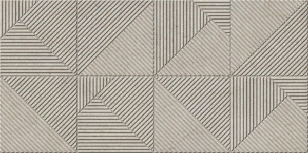 Grès cérame Arte Deco Nooba beige décor rectifié 29,5 x 59,5 cm