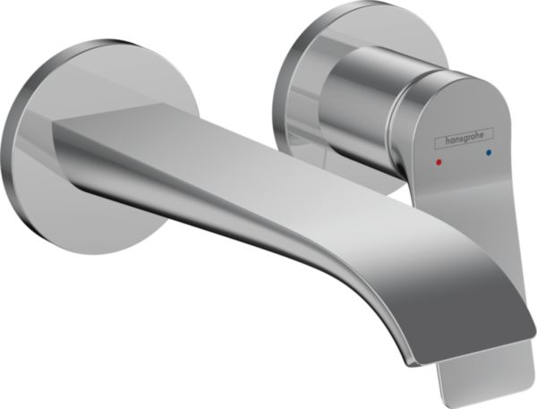 Façade mitigeur lavabo VIVENIS encastré mural bec L 192 mm bonde à écoulement libre Chromé Réf. 75050000