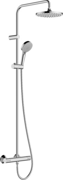 Colonne de douche Vernis Blend 200 1 jet, EcoSmart 9 l/min avec mitigeur thermostatique Vernis, Chromé Réf. 26089000