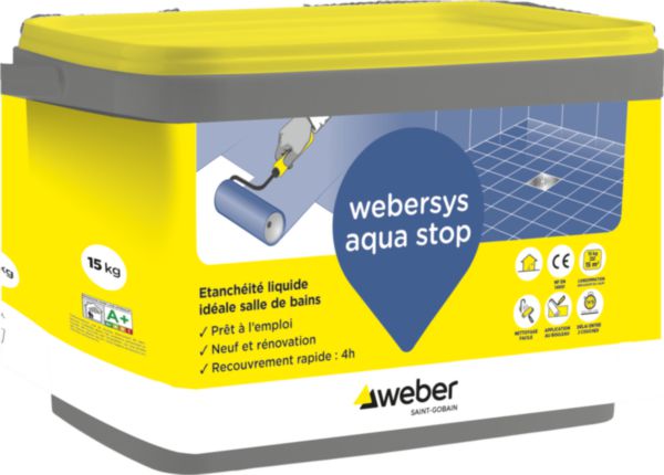 Etanchéité sous carrelage Webersys aqua stop spec et sel 7kg réf.16002007