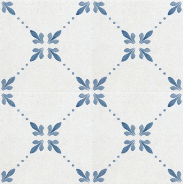 Grès cérame émaillé Barwolf Delft modern Vintage blanc bleu décor mix pattern 5 18,5 x 18,5 cm Réf. KE-18005