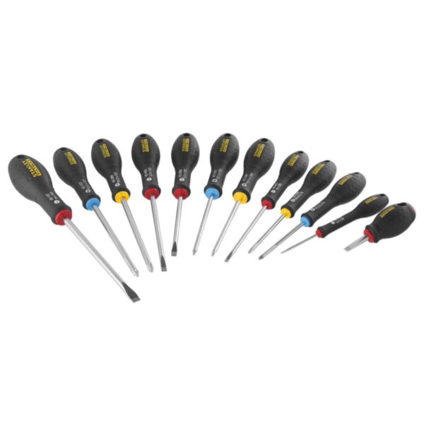 Jeu de tournevis électricien + mécanicien + Phillips + Pozi - 12 pièces Fatmax Réf. FMHT65426-0