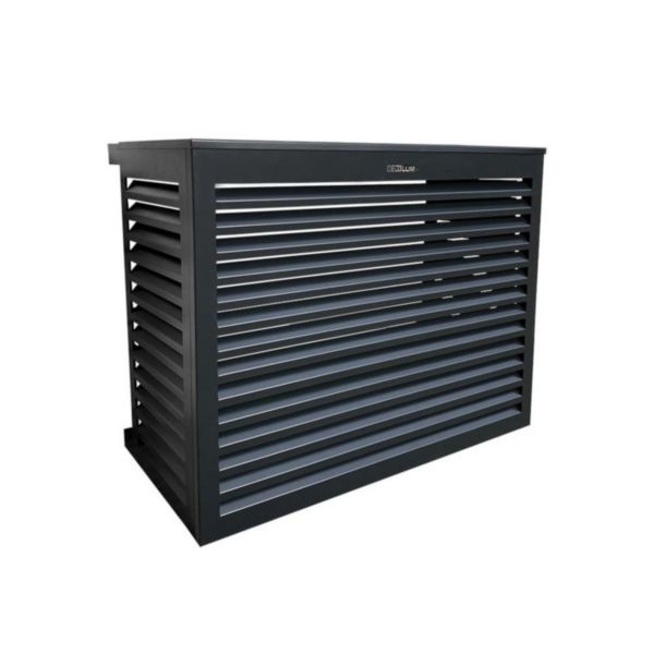 Cache climatisation et pompe à chaleur 22 aluminium Medium gris Dim int H835xL1050xP510-660 mm Réf. DECOCLIM 22AM7016
