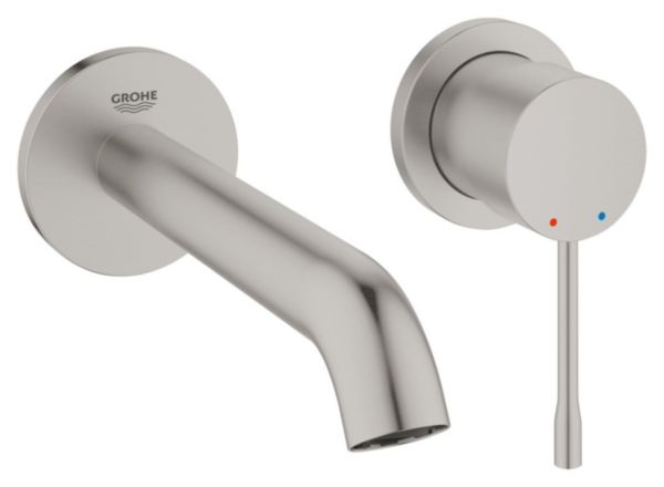 Mitigeur lavabo monocommande ESSENCE mural à encastrer 2 trous lavabo taille M Supersteel Réf. 29192DC1