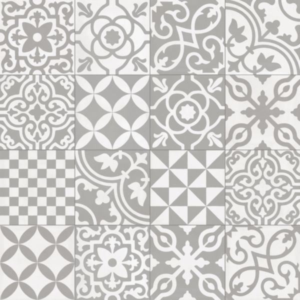 Grès cérame émaillé Ragno Contrasti grigio mix décor 20 x 20 Réf. R7GY