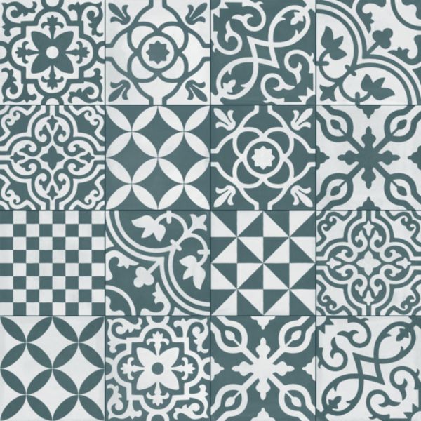Grès cérame émaillé Ragno Contrasti ottanio mix décor 20 x 20 Réf. R7H4