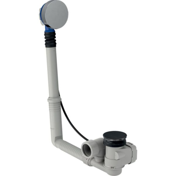 Vidage de baignoire avec actionnement rotatif D52 L230mm avec kit de finition et principe du contre-courant chromé brillant réf 150.616.21.6
