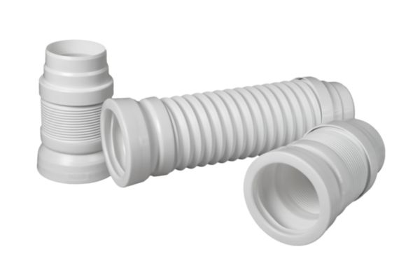 Raccord WC extensible MULTIDROIT blanc L 180-380mm Ø 93-100mm Réf. 214-MULTIDROIT