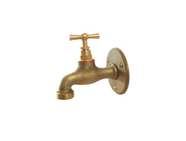 Robinet arrosage 15X21-20X27 + applique MF 15X21  finition brute Réf. 70F-8MF