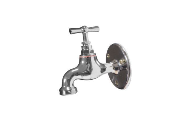 Robinet arrosage 15X21-20X27 + applique MF 15X21  finition chromée / polie Réf. 70F-5MF