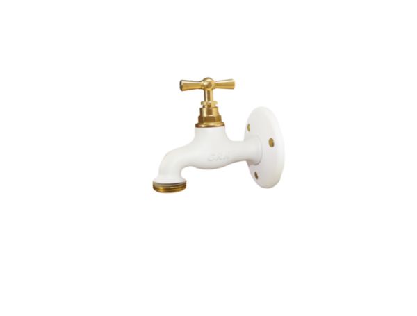 Robinet arrosage 15X21-20X27 + applique MF 15X21  coloris blanc Réf. 70F-3MF