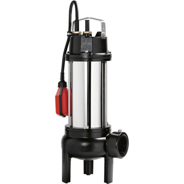 Pompe de relevage eaux chargées SEMISOM 290 M Automatique  - Alimentation électrique : 230V - 0,55 kW - 4,2 A - Débit maxi : 12 m³/h - Hauteur maxi de relevage : 6,5 m - Livrée avec 10 m de câble - Sortie Horizontale