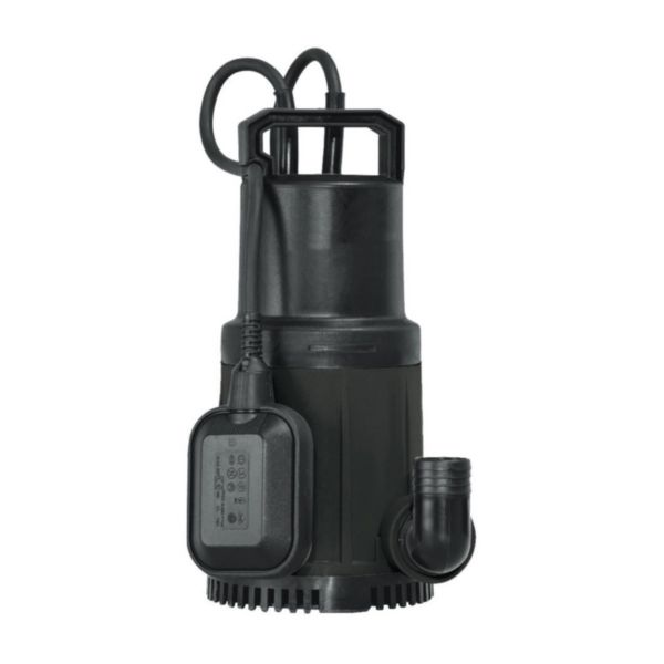Pompe de relevage pour eaux de piscine NOVA SALT automatique alimentation électrique 230 V - 0,2 kW - 1,3 A débit max 7 m³/h hauteur maxi de relevage 6 m refoulement 1"1/4 M livre avec 5 mt de câble Réf. 131050