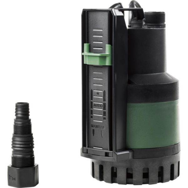Pompe vide cave NOVA UP 300 MAE automatique alimentation électrique 230 V - 0,22 kW - 1,5 A débit max 9 m³/h hauteur maxi de relevage 7 m refoulement 1"1/4 M livrée avec 10 m de câble Réf. 131123