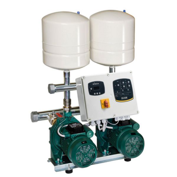 Surpresseur double pompe comprenant 2 pompes JET 151 M montées sur chassis avec coffret de gestion et 2 réservoirs de 18 litres alimentation 230V Réf. 200012
