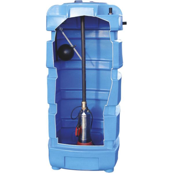Bâche de disconnexion réseau RS750 en polyéthylène haute densité volume 750 litres équipée pour intégrer une pompe PULSAR Réf. 352750