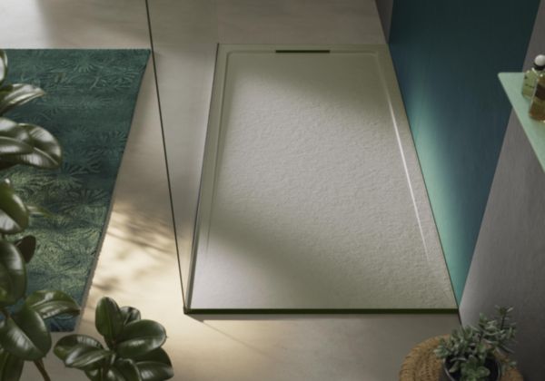 Receveur de douche Halo Slate aspect ardoise en akron rectangulaire 120 x 70 cm gris Réf. 53028991
