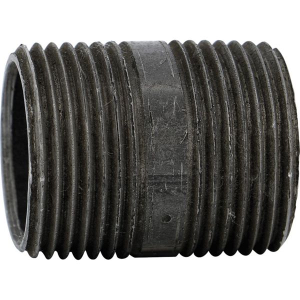 Mamelon 530 tube soudé filetage conique longueur 100mm noir D40x49 réf.530N10040