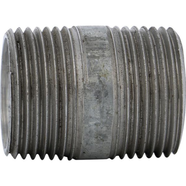 Mamelon 530 tube soudé filetage conique longueur 200mm galva D66x76 réf.530G20066
