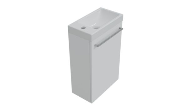 Meuble lave-mains Lulu avec vasque céramique blanche - Finition laque Blanc mat Réf : 114720100002