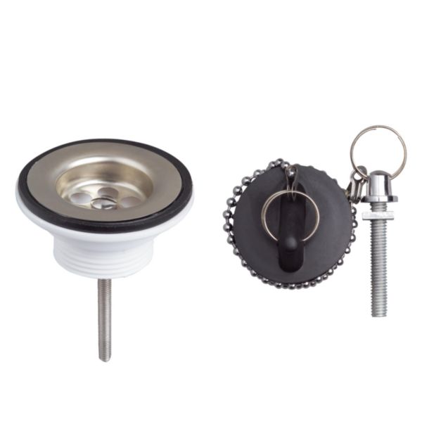 Bonde de lavabo à bouchon chainette. grille inox Réf. 30723119