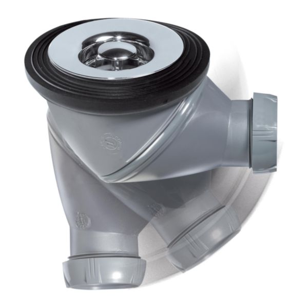 Bonde de douche James D60 multidirectionnelle à visser ou à coller avec grille ABS chromé Réf. 30724226