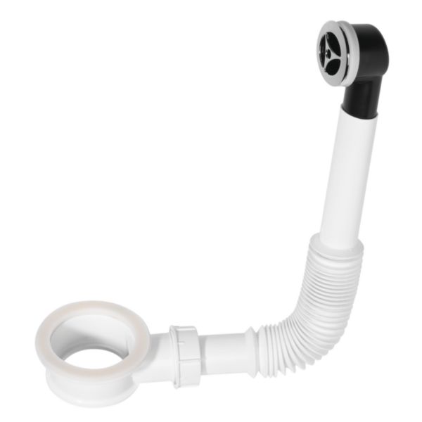 Intercalaire de trop plein extérieur extensible pour lavabo avec grille ABS longue Réf. 30724256