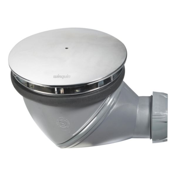 Bonde de douche James D90 multidirectionnelle à visser ou à coller avec dôme ABS chromé - sortie orientable a 360° pour installation en horizontale, verticale et dans toutes les positions intermédiaires Réf. 30723674