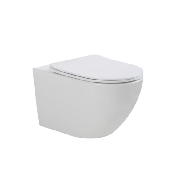Pack cuvette Suspendue Daily O sans bride avec abattant Slim frein de chute déclipsable